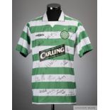 Green and white 2004-05 Celtic replica short-sleeved shirt