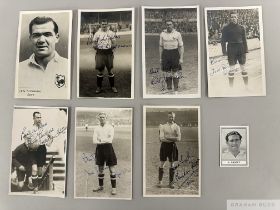 Six autographed Tottenham Hotspur signed player profile cards
