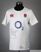Maro Itoje signed white England no.6 Six Nations shirt v France, at Twickenham, 4th February 2017