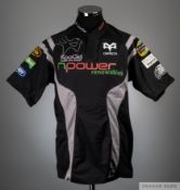 Black Ospreys No.16 match worn shirt-sleeved shirt