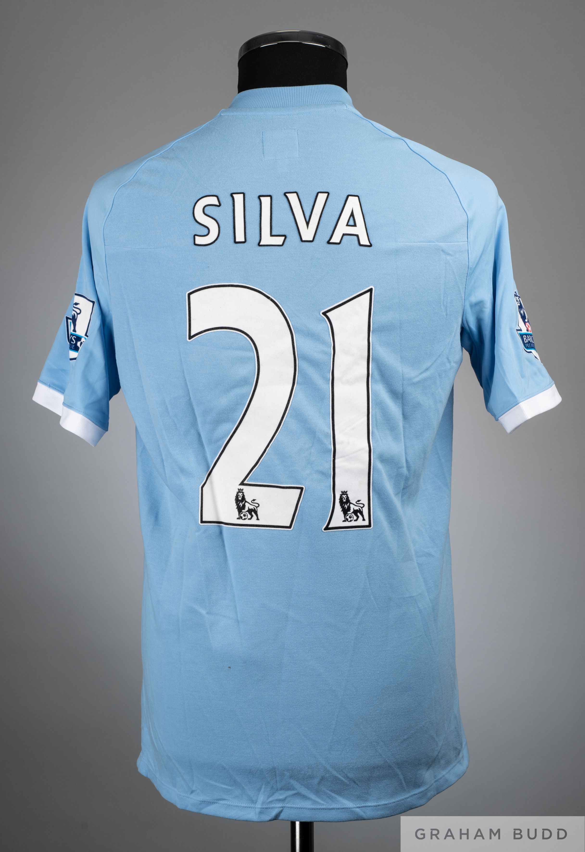 Maillot Manchester City Extérieur 2010/11 – David Silva #21 – Taille XXL – Umbro – Occasion – Bleu
