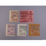 Five various Manchester United home tickets stubs