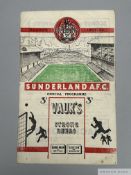 Sunderland v. Manchester United, home league match programme, 8th March 1952