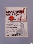 Manchester United v. Stoke City, F.A.Cup 4th Round Replay match programme, 1936