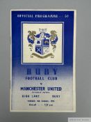 Bury v. Manchester friendly match programme, 4th October 1955