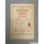 Stoke City v. Manchester United home league match programme, 21st September 1946