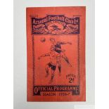 Arsenal v. Manchester United, F.A.Cup 4th round match programme, 1937