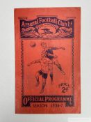 Arsenal v. Manchester United, F.A.Cup 4th round match programme, 1937