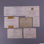 A group of six printed invitations relating to Manchester United,