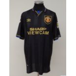 Andrei Kanchelskis black and gold No.14 Manchester United match worn/issued shirt