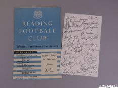 Reading v. Manchester United, Friendly match programme, 25th April 1951