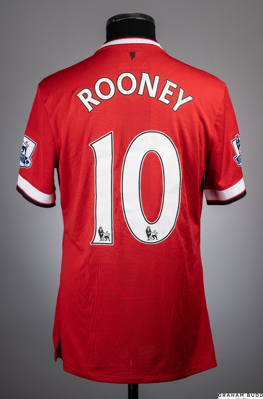 Wayne Rooney red No.10 Manchester United match issued short-sleeved shirt - Image 2 of 2