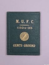Manchester United season ticket for season 1934-35