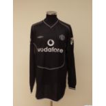 Fabian Barthez black and grey No.1 Manchester United match worn goalkeeper shirt