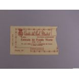 Real Madrid v Manchester United European Cup semi-final (1st Leg) match ticket, 11th April 1957