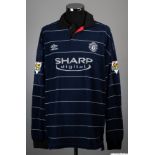 Erik Nevland blue and white No.22 Manchester United match issue long-sleeved shirt