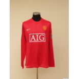 Wayne Rooney red No.10 Manchester United match issued long-sleeved shirt, 2008-09