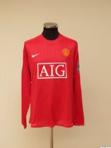 Wayne Rooney red No.10 Manchester United match issued long-sleeved shirt, 2008-09