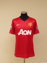 Danny Welbeck red No.19 Manchester United match issued short-sleeved shirt, 2012-13