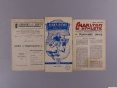 Three Manchester United away league match programmes, 1948-49