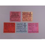 Five various Manchester United home tickets stubs