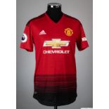 Marcus Rashford red No.10 Manchester United match issued short-sleeved shirt