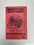 Brentford v. Manchester United, F.A.Cup 5th round match programme, 1938