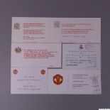 A group of ten Manchester United printed reception and dinner invitations