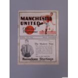 Manchester United v. Notts County, League match programme, November 5th 1932