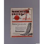 Manchester United v. Burnley, home league match programme, 18th April 1938