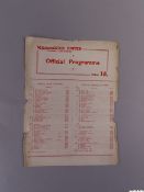 Manchester United rare Public Trail single-sheet programme, 1956