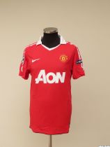 Ji-Sung Park red and white No.13 Manchester United Champions League match issued shirt