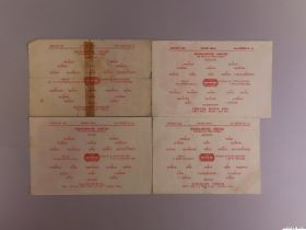 Four Manchester United FL North single-sheet match programmes, 1945-46