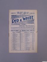 Manchester United v. Leeds United, League match programme, 1st January 1931