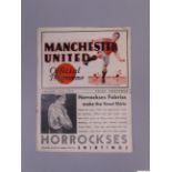Manchester United v. Southampton, League match programme, November 11th 1933