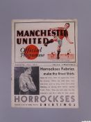 Manchester United v. Southampton, League match programme, November 11th 1933