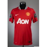 Rafael red No.21 Manchester United match issue short-sleeved shirt, 2011-12, Nike, M