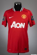 Rafael red No.21 Manchester United match issue short-sleeved shirt, 2011-12, Nike, M