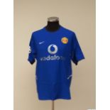 Paul Scholes blue No.18 Manchester United Champions League match issued Shirt