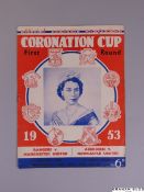 1953 Coronation Cup double match programme, 13th May 1953