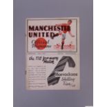 Manchester United v. Reading, F.A.Cup 3rd round, match programme, January 16th 1937