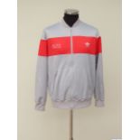 Jim McGregor grey and red 1985 Manchester United F.A.Cup Final tracksuit top and bottoms