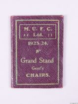 A scarce Manchester United season ticket for season 1923-24,