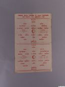 Manchester United rare Public Trail single-sheet programme