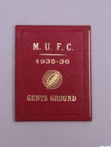 Manchester United season ticket for the 1935-36 Football League Division Two Championship season