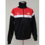 Gordon McQueen red, white and black Manchester United 1983 F.A.Cup Final tracksuit top