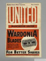 Sheffield United v. Manchester United home league match programme, 12th October 1946