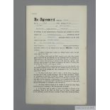 Manchester United Player's Contract for the Busby Babe Billy (Liam) Whelan