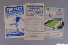 Three Manchester United away match programmes 1949-50