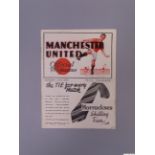 Manchester United v. Manchester City, League match programme, September 12th 1936